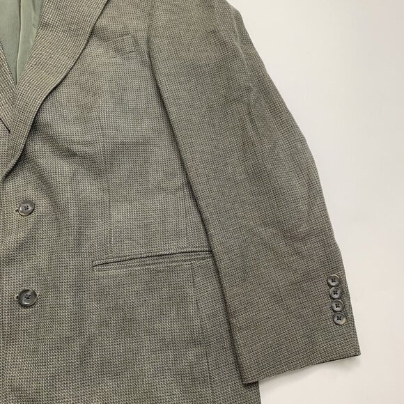 Oscar De La Renta Blazer Sport Coat Suit Jacket Brown Gray Silk Wool 40R - Picture 3 of 12
